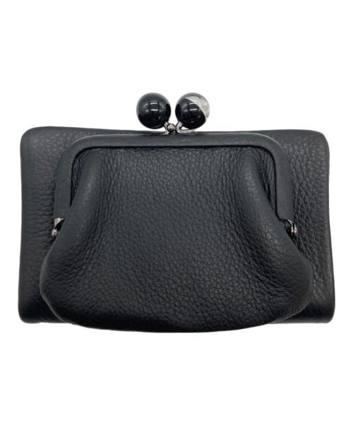 EAR（イア）EAR (イア) 牛革がま口二つ折り財布 ブラック 未使用品の古着・服飾アイテム