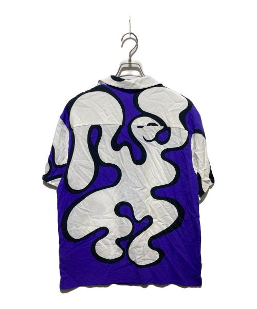 Dime（ダイム）Dime (ダイム) レーヨンシャツ/Chilling Rayon Shirt パープル×ホワイト サイズ:XLの古着・服飾アイテム