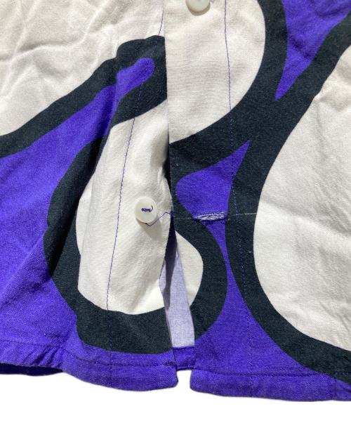 Dime（ダイム）Dime (ダイム) レーヨンシャツ/Chilling Rayon Shirt パープル×ホワイト サイズ:XLの古着・服飾アイテム