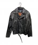 tokyo partsトウキョウ パーツ）の古着「ダブルレザーライダースジャケット」｜ブラック