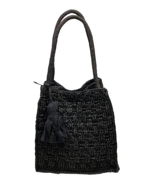 MAISON N.H PARIS（メゾン・エヌ・アッシュ・パリ）MAISON N.H PARIS (メゾン・エヌ・アッシュ・パリ) ZOE Raffia Bag ブラックの古着・服飾アイテム