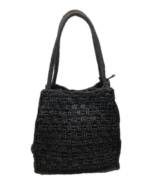 MAISON N.H PARIS（メゾン・エヌ・アッシュ・パリ）MAISON N.H PARIS (メゾン・エヌ・アッシュ・パリ) ZOE Raffia Bag ブラックの古着・服飾アイテム