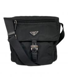 PRADA（プラダ）の古着「三角プレートナイロンショルダーバッグ」｜ブラック