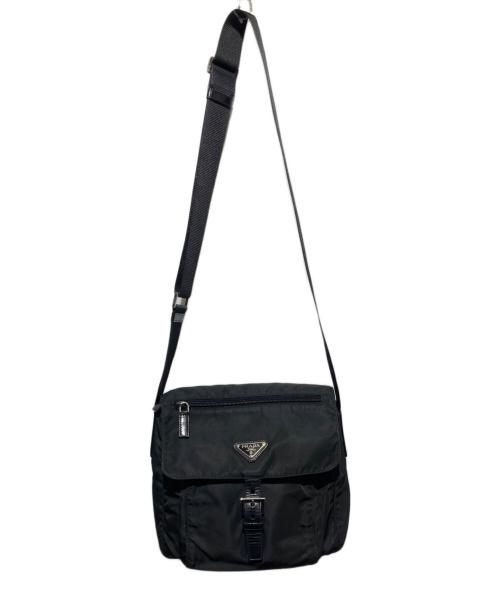 PRADA（プラダ）PRADA (プラダ) 三角プレートナイロンショルダーバッグ ブラックの古着・服飾アイテム