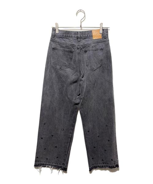 M TO R（ムウトアール）M TO R (ムウトアール) ビーズデニムパンツ グレー サイズ:38の古着・服飾アイテム