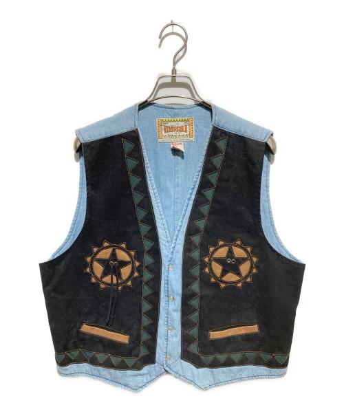 RIVERGOLD（リバーゴールド）RIVERGOLD (リバーゴールド) ウエスタンデニムベスト インディゴ サイズ:Lの古着・服飾アイテム