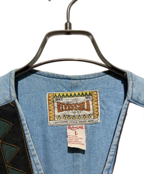 RIVERGOLD（リバーゴールド）RIVERGOLD (リバーゴールド) ウエスタンデニムベスト インディゴ サイズ:Lの古着・服飾アイテム