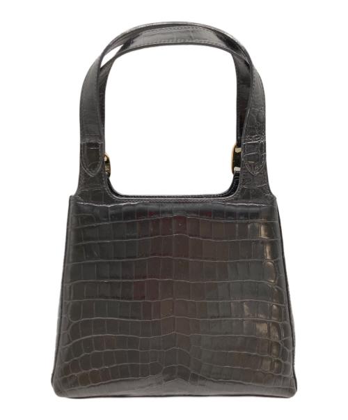 Ferragamo（フェラガモ）Ferragamo (フェラガモ) クロコ風型押し2WAYバッグ ブラックの古着・服飾アイテム