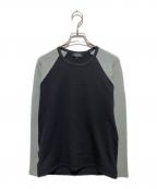 A.P.C.アーペーセー）の古着「フランス製 バイカラーラグランスリーブニット」｜ブラック×グレー
