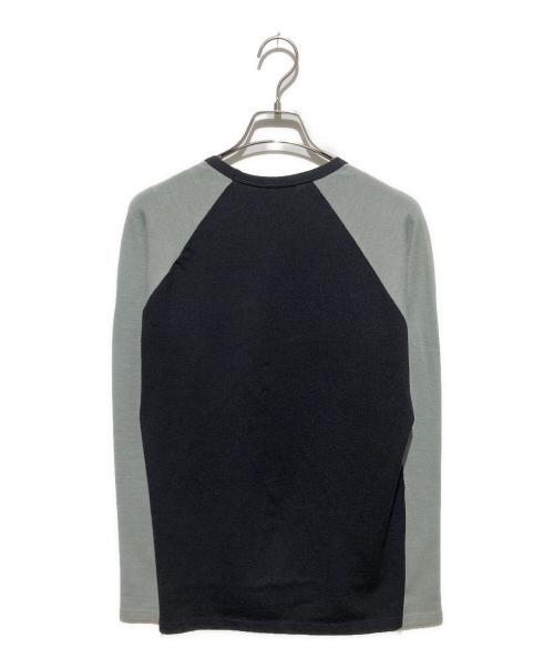 A.P.C.（アーペーセー）A.P.C. (アーペーセー) フランス製 バイカラーラグランスリーブニット ブラック×グレー サイズ:1の古着・服飾アイテム