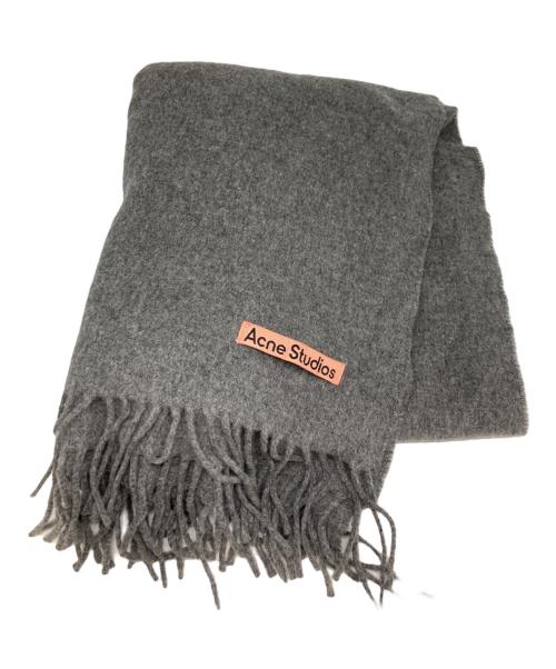 Acne studios（アクネ ストゥディオズ）Acne studios (アクネ ストゥディオズ) ウールフリンジマフラー グレーの古着・服飾アイテム