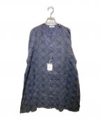 plantationプランテーション）の古着「幾何学デザインブラウスワンピース」｜ネイビー