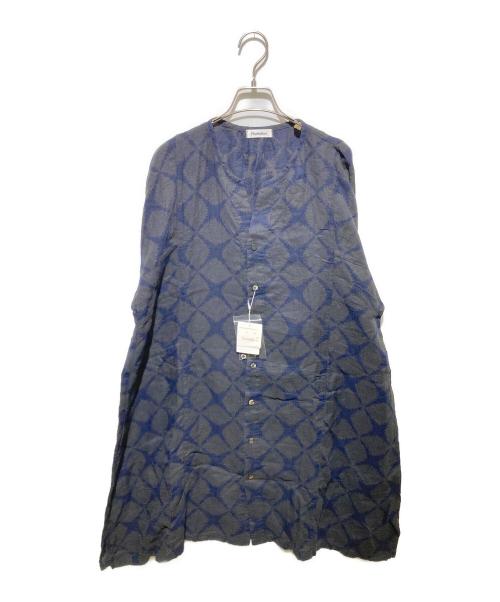 plantation（プランテーション）Plantation (プランテーション) 幾何学デザインブラウスワンピース ネイビー サイズ:2 未使用品の古着・服飾アイテム