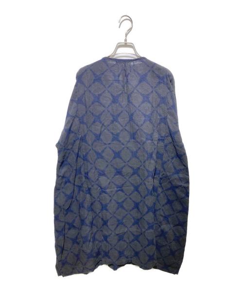 plantation（プランテーション）Plantation (プランテーション) 幾何学デザインブラウスワンピース ネイビー サイズ:2 未使用品の古着・服飾アイテム