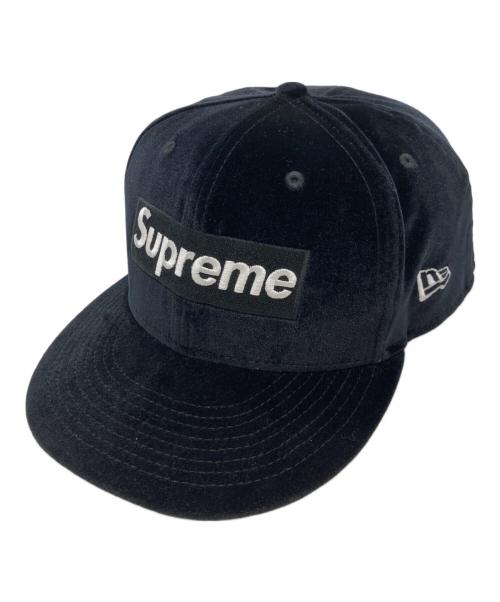 New Era（ニューエラ）New Era (ニューエラ) SUPREME (シュプリーム) 22AW Velour Box Logoキャップ ネイビーの古着・服飾アイテム