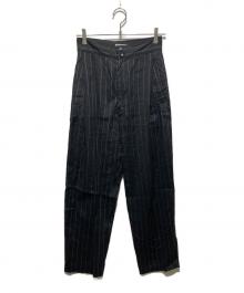 STEVEN ALAN（スティーブンアラン）の古着「STRIPE WIDE TAPERED PANTS/パンツ」｜ブラック