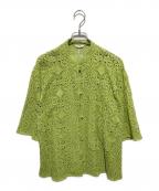 CLANEクラネ）の古着「半袖レースシャツ」｜グリーン
