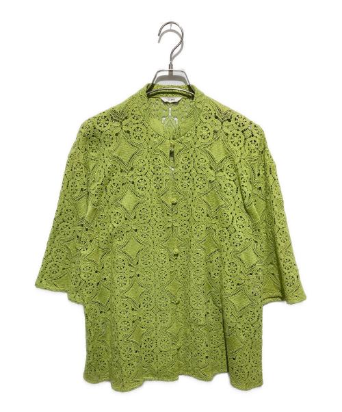 CLANE（クラネ）CLANE (クラネ) 半袖レースシャツ グリーン サイズ:FREEの古着・服飾アイテム