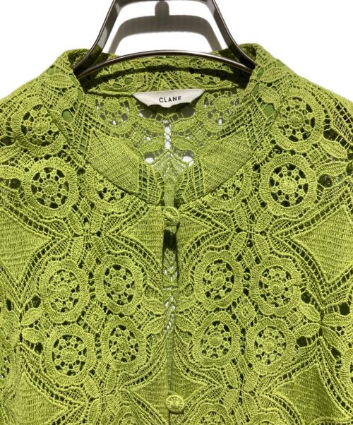 CLANE（クラネ）CLANE (クラネ) 半袖レースシャツ グリーン サイズ:FREEの古着・服飾アイテム