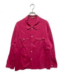 Y's for men（ワイズフォーメン）の古着「90s 茶タグウールブレンドシャツ」｜バーガンディー