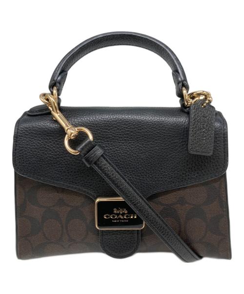 COACH（コーチ）COACH (コーチ) ペッパー サッチェル シグネチャー キャンバス ブラウンの古着・服飾アイテム