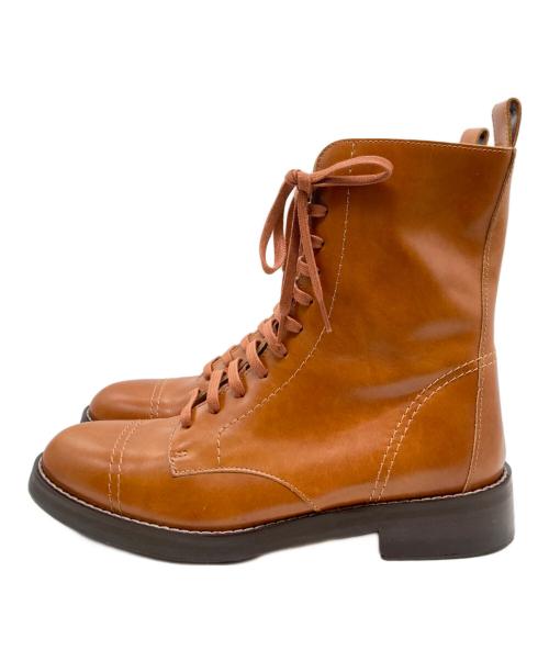 theory（セオリー）theory (セオリー) Satin Calf Laced Boot ブラウン サイズ:37の古着・服飾アイテム