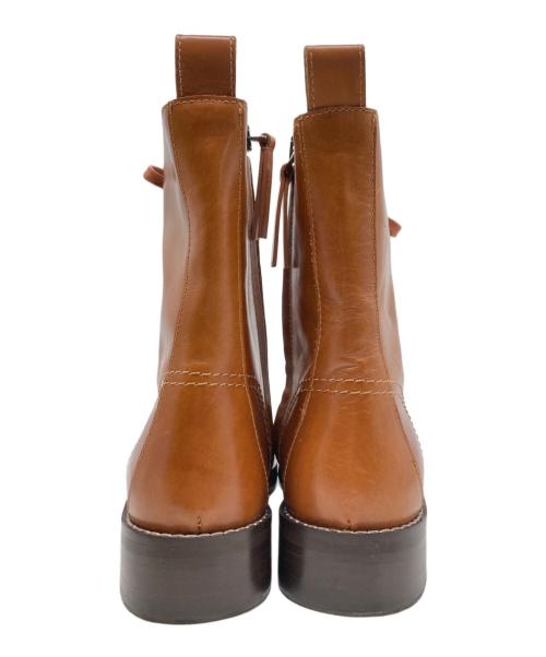 theory（セオリー）theory (セオリー) Satin Calf Laced Boot ブラウン サイズ:37の古着・服飾アイテム