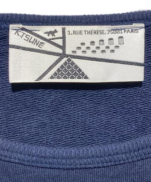 maison kitsune（メゾンキツネ）maison kitsune (メゾンキツネ) キツネ刺繍スウェット ネイビー サイズ:Mの古着・服飾アイテム