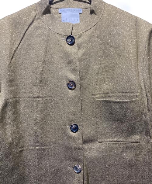 CELINE（セリーヌ）CELINE (セリーヌ) FINICION MAIN グリッターシャツジャケット ゴールド サイズ:42の古着・服飾アイテム