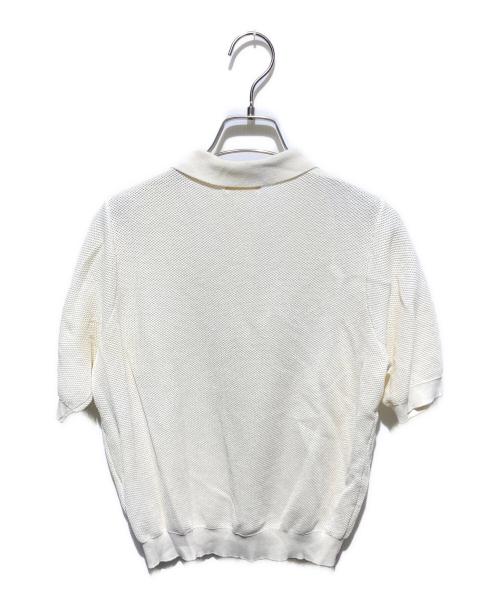BALLSEY（ボールジィ）BALLSEY (ボールジィ) パールメッシュコンビ ポロカラープルオーバー アイボリー サイズ:Sの古着・服飾アイテム