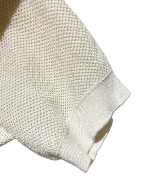 BALLSEY（ボールジィ）BALLSEY (ボールジィ) パールメッシュコンビ ポロカラープルオーバー アイボリー サイズ:Sの古着・服飾アイテム