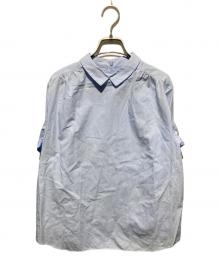 MACKINTOSH PHILOSOPHY（マッキントッシュ フィロソフィー）の古着「コットンサテンロールカラーブラウス」｜ブルー