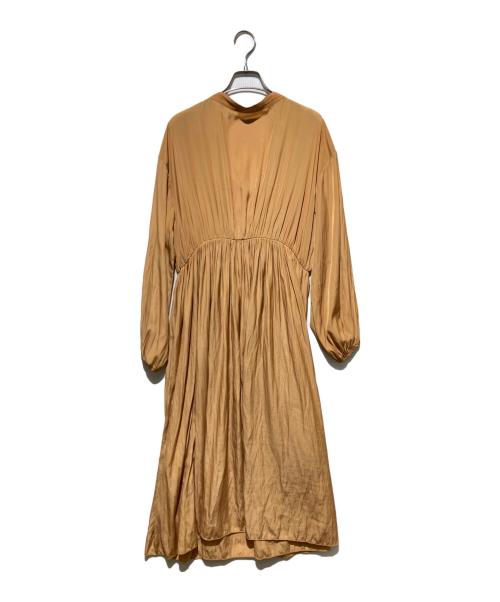 Diagram（ダイアグラム）Diagram (ダイアグラム) ギャザーワンピース オレンジ サイズ:36の古着・服飾アイテム