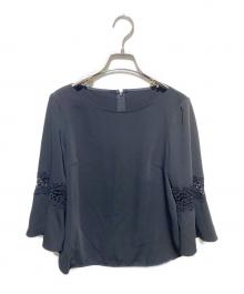 ANAYI（アナイ）の古着「レース切替ブラウス」｜ブラック