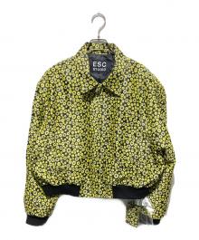 ESC STUDIO（イーエスシーステュディオ）の古着「タイ付 花柄クロップドジャケット」｜イエロー