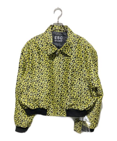 ESC STUDIO（イーエスシーステュディオ）ESC STUDIO (イーエスシーステュディオ) タイ付 花柄クロップドジャケット イエロー サイズ:不明の古着・服飾アイテム