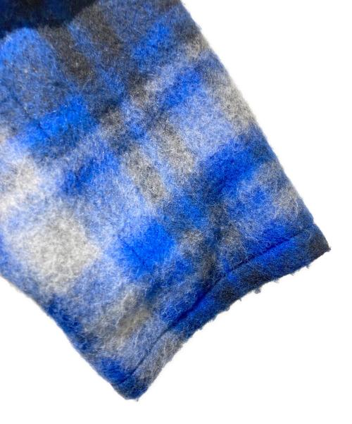 BEAMS BOY（ビームスボーイ）BEAMS BOY (ビームスボーイ) 22FW スライバー タータンチェック ノーカラーコート ブルー サイズ:不明の古着・服飾アイテム