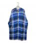 BEAMS BOY（ビームスボーイ）の古着「22FW スライバー タータンチェック ノーカラーコート」｜ブルー