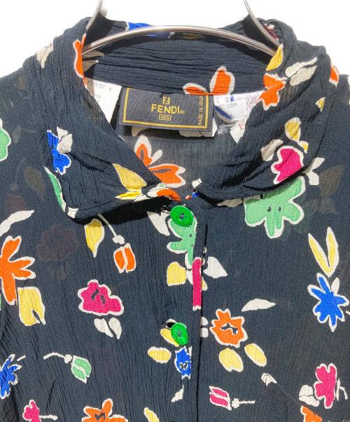 FENDI（フェンディ）FENDI (フェンディ) 花柄プリーツワンピース ブラック サイズ:38の古着・服飾アイテム