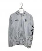 sy32 by sweet yearsエスワイサーティトゥバイスィートイヤーズ）の古着「SERIF LOGO フード付き フーディ」｜グレー