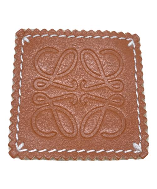 LOEWE（ロエベ）LOEWE (ロエベ) モヘアウールレザーパッチロゴマフラー アイボリーの古着・服飾アイテム