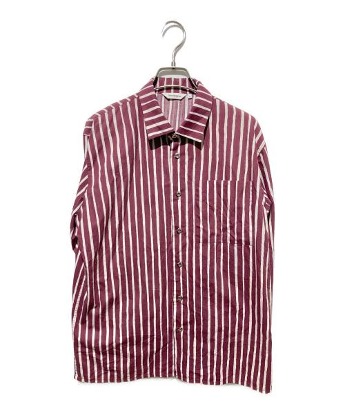 marimekko（マリメッコ）marimekko (マリメッコ) ストライプシャツ ホワイトボルドー サイズ:ＸＳの古着・服飾アイテム