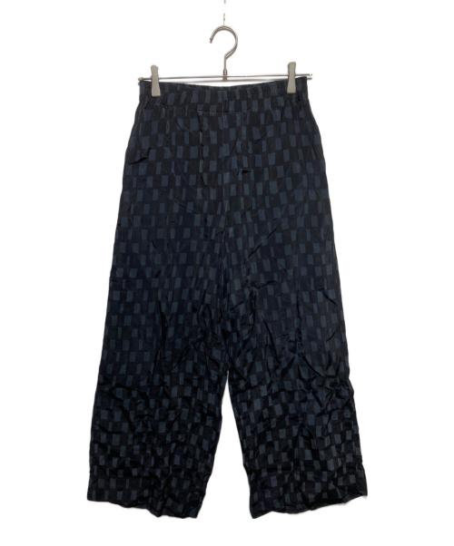 marimekko（マリメッコ）marimekko (マリメッコ) チェックイージーパンツ ブラック×グレー サイズ:XSの古着・服飾アイテム