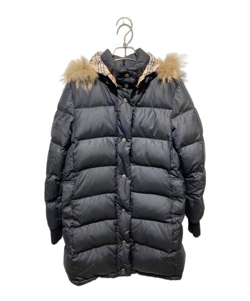 BURBERRY BLUE LABEL（バーバリー ブルー レーベル）BURBERRY BLUE LABEL (バーバリー ブルー レーベル) 裏地ノバチェックダウンコート ブラック サイズ:38の古着・服飾アイテム