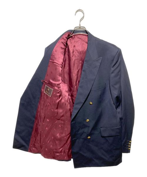 MULBERRY（マルベリー）MULBERRY (マルベリー) イングランド製 金釦ダブルジャケット ネイビー サイズ:42の古着・服飾アイテム