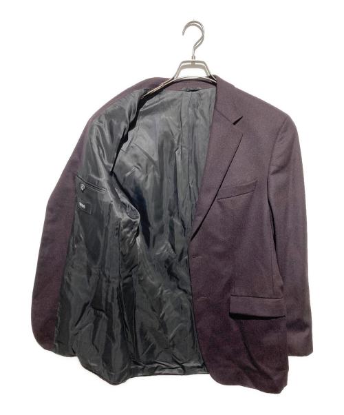 BOSS（ボス）BOSS (ボス) カシミヤ混テーラードジャケット パープル サイズ:50の古着・服飾アイテム