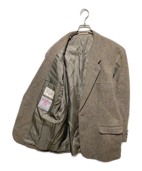 PAPAS（パパス）PAPAS (パパス) Harris Tweed (ハリスツイード) ツイードテーラードジャケット ベージュ サイズ:Lの古着・服飾アイテム