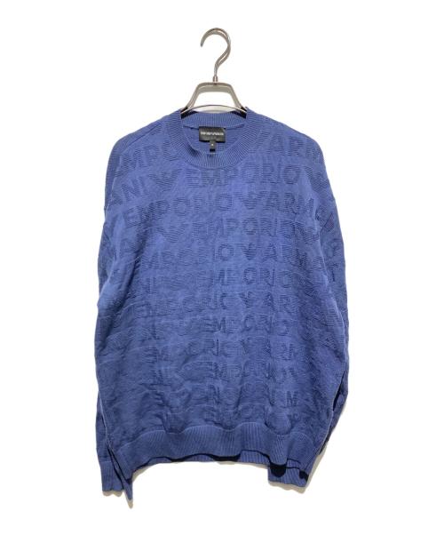EMPORIO ARMANI（エンポリオ アルマーニ）EMPORIO ARMANI (エンポリオ アルマーニ) 立体ロゴニット ネイビー サイズ:Mの古着・服飾アイテム