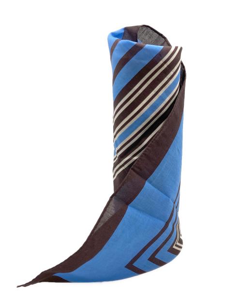 HEUGN（ユーゲン）HEUGN (ユーゲン) スカーフ ブラウン×ブルーの古着・服飾アイテム