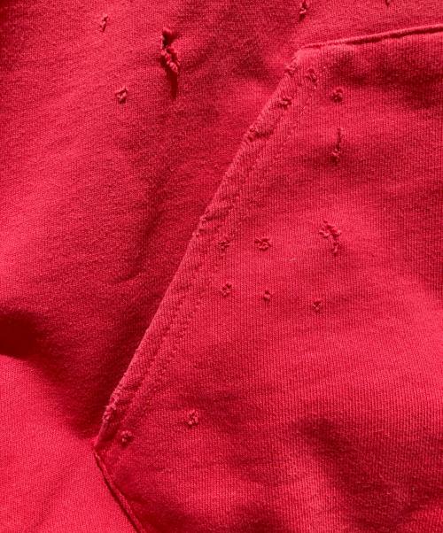 BEAMS（ビームス）BEAMS (ビームス) ルーズフィットダメージフーディ レッド サイズ:Sの古着・服飾アイテム